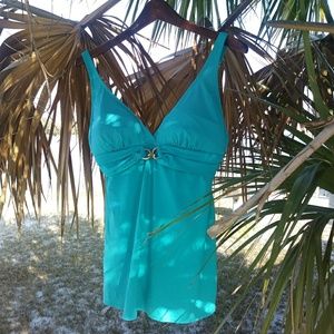 Michael Kors Turquoise Skirt 1 Piece Bathing Suit